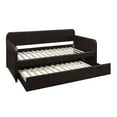 thumbnail image 4 of Home Design Tiara Twin Daybed with Upholstered Frame and Pull-Out Trundle, Casual Design for Bedroom and Guestroom, Dark Brown, 4 of 5
