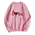 thumbnail image 3 of Wycnly Womens Valentine's Day Sweatshirt Womens Crewneck Sweatshirts Valentine's Day Fashion Plaid Love Letter Print Pullover Sweater Ladies Girls Loose Long Sleeve Blouses Tops, 3 of 3