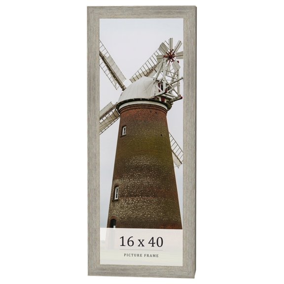 16x40 Frame Grey Real Wood Picture Frame Width 1.5 Inches | Interior Frame Depth 0.5 Inches | Barn