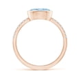 thumbnail image 2 of ANGARA Natural Bezel-Set Oval 1 ct Aquamarine and Diamond Ring in 14K Rose Gold for Women (Size-8x6mm) | March Birthstone, Birthday, Anniversary, Jewelry Gift for Women | Natural Aquamarine Ring, 2 of 10