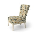 thumbnail image 3 of Designart "Classic Blue Peony Elegance III" Beige Antique Upholstered Accent Chair - Cottage Arm Chair For Living Room, 3 of 5