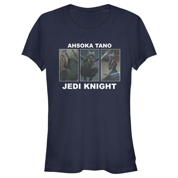 Junior's Star Wars: The Mandalorian Ahsoka Jedi Knight Graphic Tee Navy Blue Large