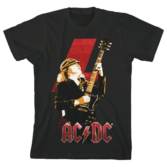 ACDC Angus Young Limited Color Youth Black Short Sleeve Crew Neck Tee-XS