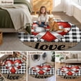 thumbnail image 5 of Red Love Bow Round Area Rug 3.3Ft Washable Circle Rugs for Dining Room Table, Valentine's Day Love Black White Palid Linen Non-Slip Carpet Floor Mats Indoor Outdoor Carpet Runner Aesthetic Home Decor, 5 of 8