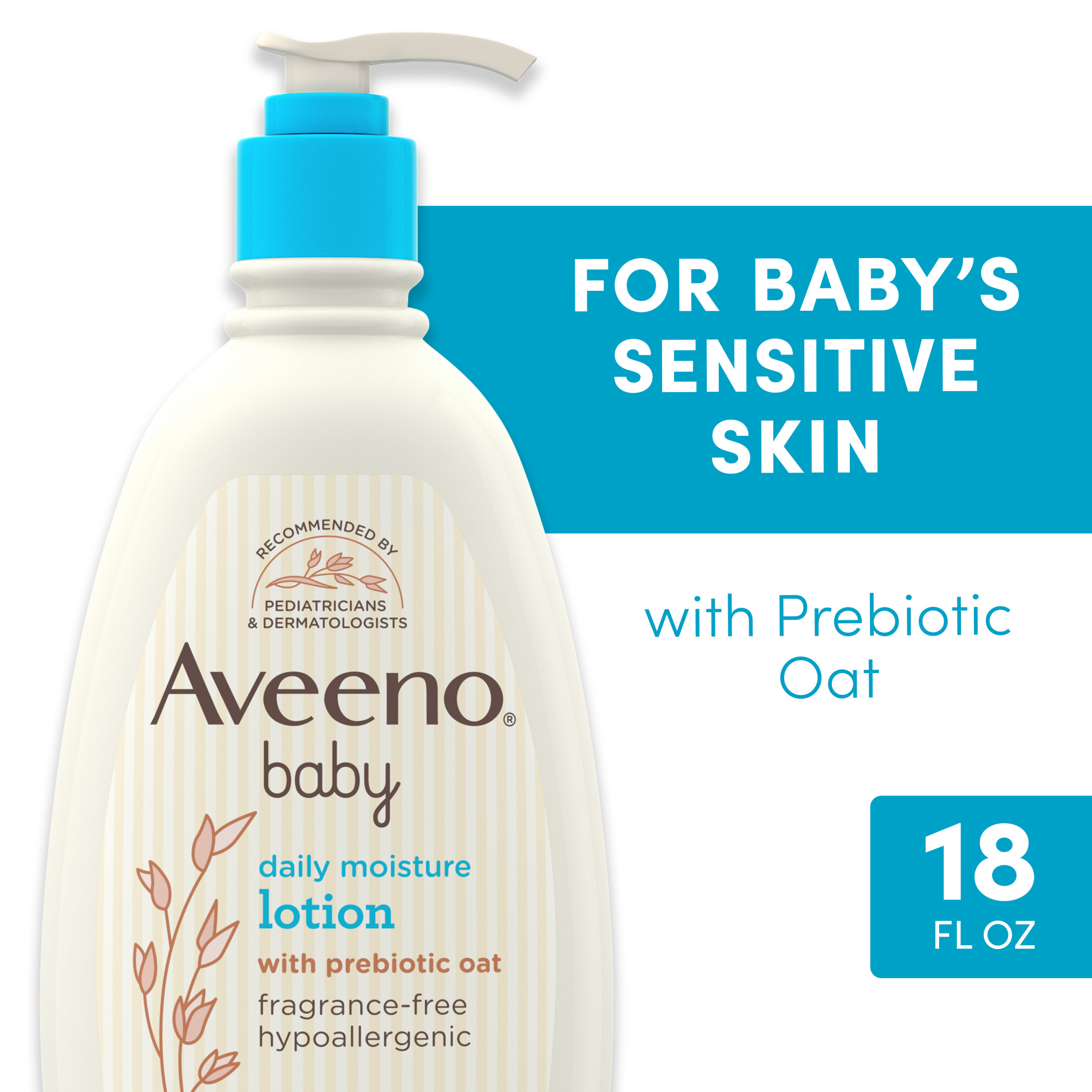Aveeno Baby Daily Moisture Body Lotion, Sensitive Skin, 18 oz