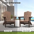 thumbnail image 6 of JUSTLET Adirondack Chair, Plastic Folding Outdoor Patio Chairs, Outside HDPE Chairs for Lawn, Yard, Brown, 6 of 10