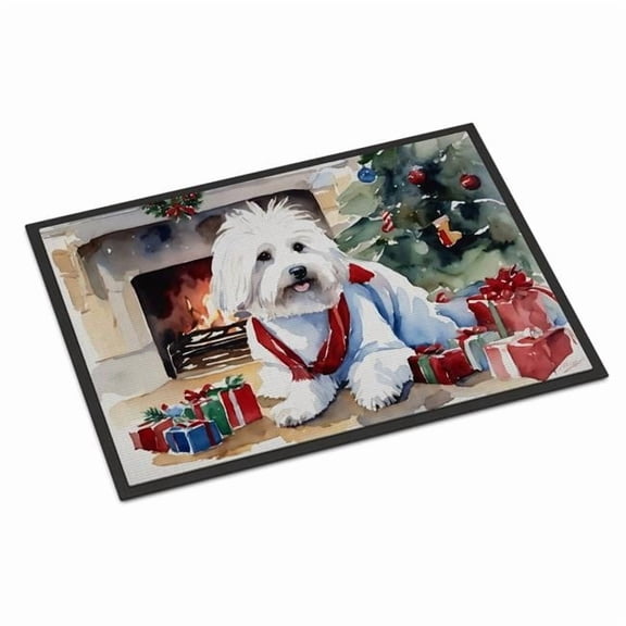 0.15 x 24 x 36 in. Coton De Tulear Cozy Christmas Doormat