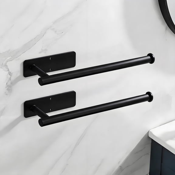 ASTOTSELL Toilet Paper Holder - SUS 304 Stainless Steel Self Adhesive Toilet Paper Holder Wall Mount, 2 Pack Toilet Paper Roll Holder for Bathroom, Kitchen, Washroom - Black