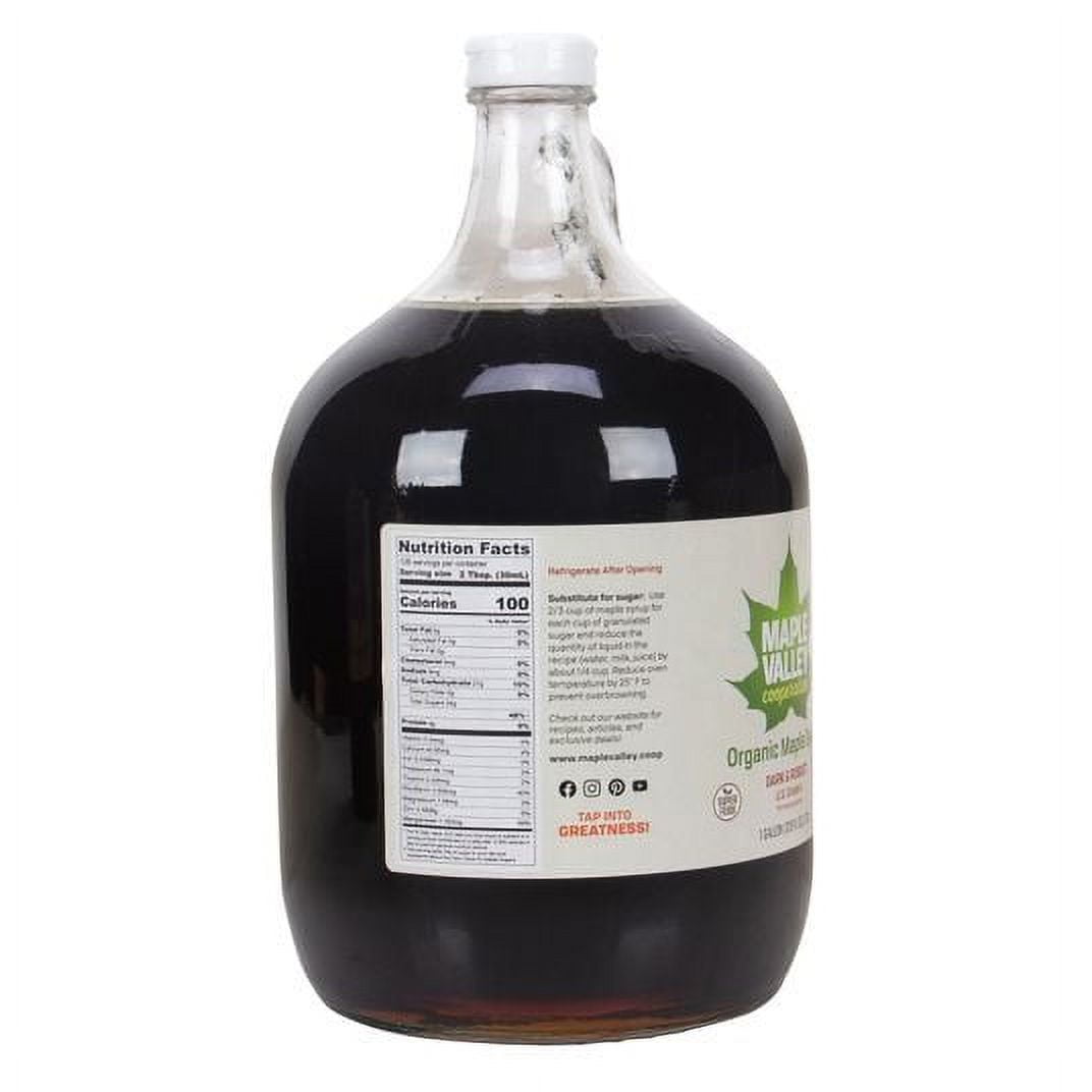 Maple Valley Coop Maple Syrup, Grade A Dark Robust, Organic-128 floz