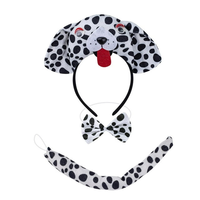 Conjunto de diadema y pajarita con cola de animal, disfraces de dibujos animados para niños para presentaciones en , baile de graduación Manchado