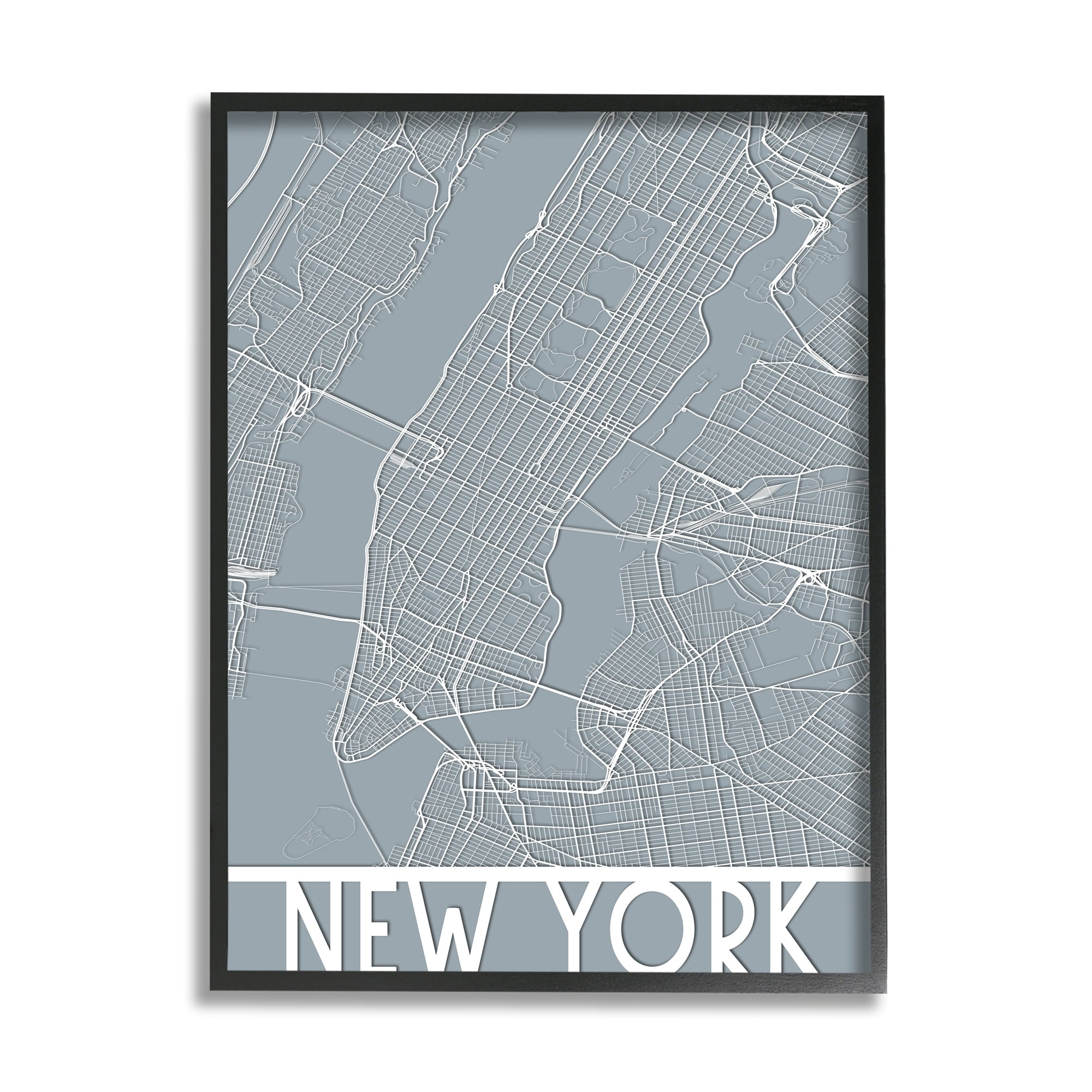 Stupell Industries New York Transportation Road Grid Geometric State Streets, 16 x 20, Design by Daphne Polselli