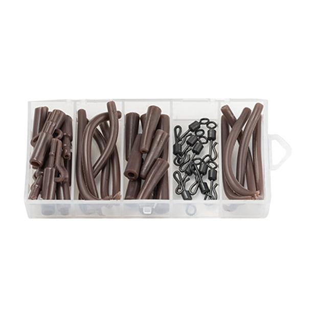 Kit de 40 pinzas para pesca de carpas, conos de cola giratorios y estuche de almacenamiento portátil. Marrón