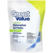 Great Value: Fresh Scent Dishwasher Gel Packs, 20 ct