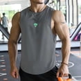 thumbnail image 2 of Aayomet Débardeurs Hommes Sans Manches T-Shirt Brocoli Haut Mode Mince Été Col Rond Manches Courtes (Gris, TG), 2 of 3