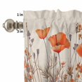 thumbnail image 4 of Minimalism Floral Curtain Valances Set Watercolor Chrysanthemum Flowers Linen Kitchen Curtains 24&nbsp;inch Length Rod Pocket Valance and Tiers 3 Piece Set Small Bedroom Bathroom Laundry Decor, 4 of 9
