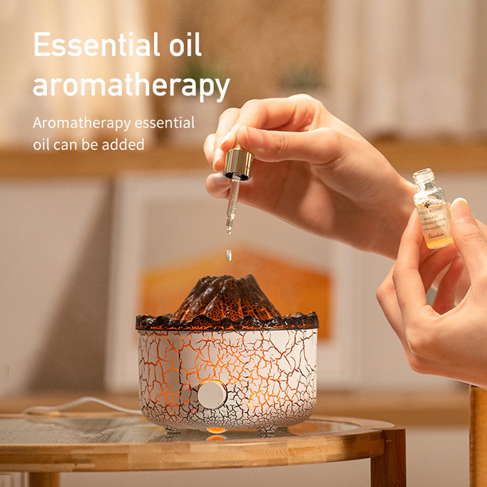 ESULOMP Volcanic Aromatherapy Machine Home Desktop Humidifier Flame Aromatherapy Machine
