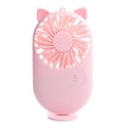 thumbnail image 3 of Precioso mini ventilador USB recargable, ventilador de refrigeración de verano, portátil, de mano, de bajo ruido gatito rosa, 3 of 9