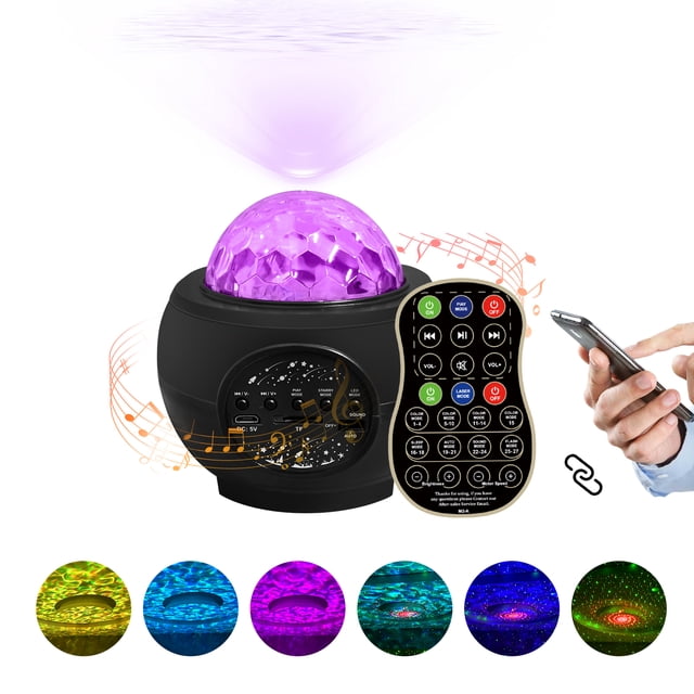 Amdohai Star Projector Night Light 32 Color Effect with BT Music Player Voice Control Remote Control Galaxy Starry Projector Christmas Gift Decoration for Bedroom Party Holiday