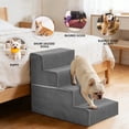 thumbnail image 2 of JIOABL 4-Step 18″ Dog Stairs, Right-Angle Design, High-Density Foam, Machine Washable Cover for Beds, Sofas, Cars, Indoor & Outdoor, 2 of 7