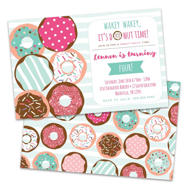 Personalized Donuts Birthday Party Invitations Walmart Com Walmart Com