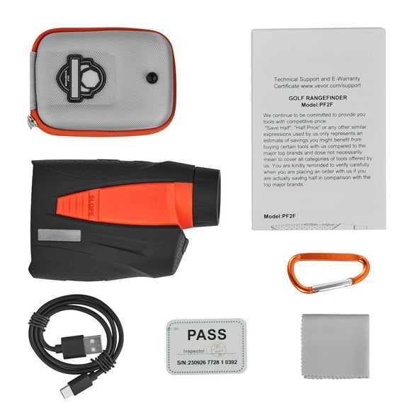 KFFKFF Laser Hunting and Golf Rangefinder, 1300 Yd Range, 6X Zoom, Precision Flag Detection with Vibratory Alert, Slope Calculation, USB Charging