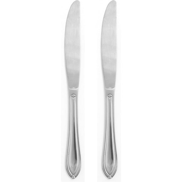 Hampton Forge Couteaux de Table 2 Pcs, Acier Inoxydable, Classique, Métallique, Salle à Manger