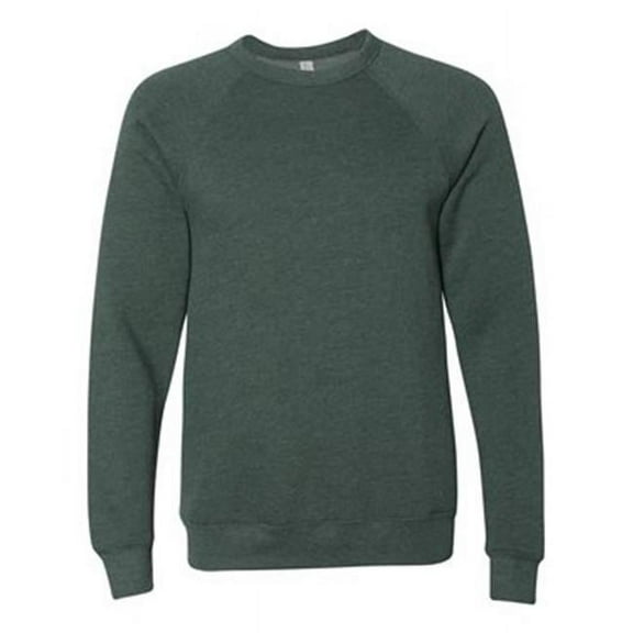 Unisex Sponge Fleece Raglan Sweatshirt, Heather Forest - Extra Small