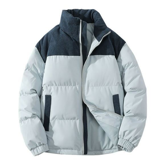 DondPO Puffer Jacket Womens Women's Winter Coats Corduroy Puffer Jacket Men Casual Zip Up Long Sleeve Lightweight Down Jackets Winter Jackets for Women Furry Jacket Blue L Clearance!