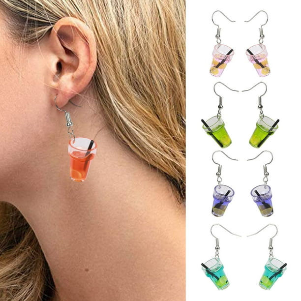 Pendientes Divertidos y Exagerados onlyliua Aretes con Borlas de Cristal Forma de Fruta