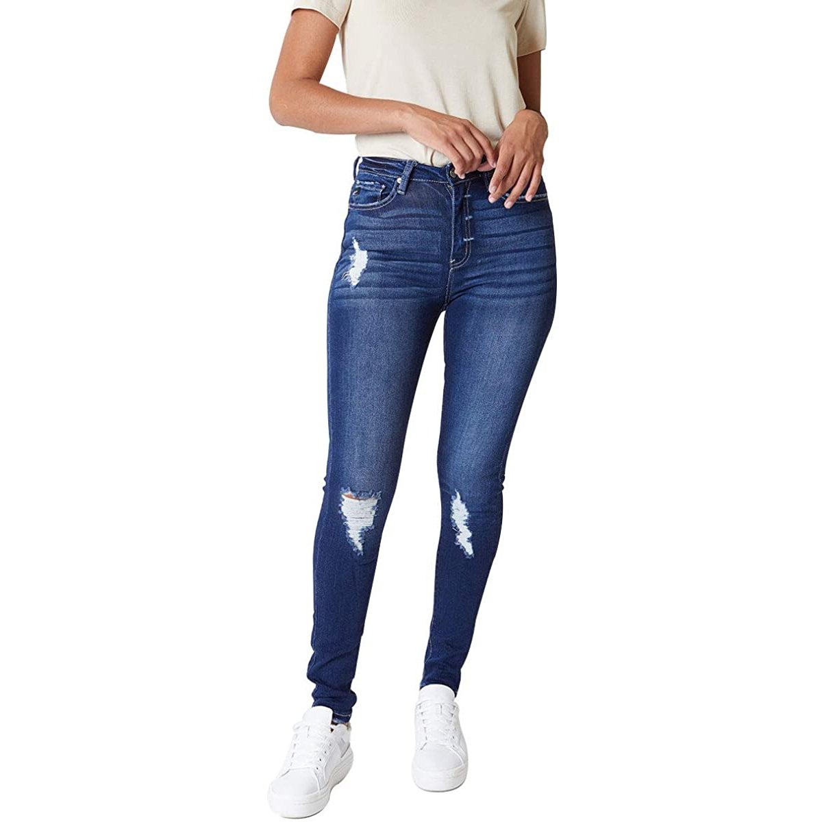 Distressed Curvy Fit Jeans - KC6223 