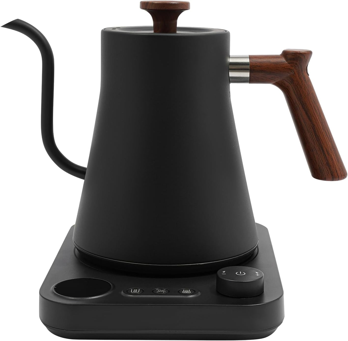 Electric Gooseneck Kettle for Coffee/Tea, 1200W 0.9 Liter Electric Kettles with Food Grade 304 Stainless Steel Inner, Quick Heating, Precise Temperature Control (Black)