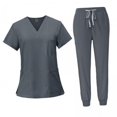 thumbnail image 1 of 2x Conjunto De Uniforme Médico Femenino, Ropa De Trabajo De Enfermera Lavable A Máquina Para Salón De Belleza, 1 of 8
