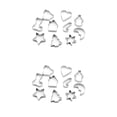 thumbnail image 1 of Billuyoard 10 unids/set cortadores de galletas de Navidad de acero inoxidable árbol de Navidad estrella casa campanas copo de nieve hornear Plata 2piezas, 1 of 6