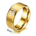 thumbnail image 6 of Crown Matching Rings Couple Rings 1CT CZ Yellow Gold Plated Wedding Ring Sets Female Ring, 6 of 7