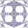 thumbnail image 3 of Metal Light Switch Plate Cover Mandala Gray White Flower Tile Pattern MDL070, 3 of 13