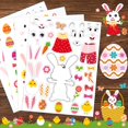 thumbnail image 1 of 24 Easter Stickers Kids Crafts Make-A-Bunny Stickers, Rabbits Eggs Baskets Sticker Game Easter Stickers for Easter Theme Party Decoration Supplies Favors Fun Craft Project, 1 of 7