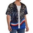 thumbnail image 2 of Pofeuu Fireworks Print Mens Casual Short Sleeve Shirts Beach Summer Spread Collar Pocket Tops Men's Casual Short-sleeved Shirt-XX-Large, 2 of 5