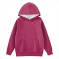 thumbnail image 3 of TQWQT Girls Hot Pink Hoodie Size 10-12 Drawstring Long Sleeve Trendy Pullover Hoodies Basic Girls Sweatshirt Oversized Cute Sweatshirts 3-4 Years, 3 of 5