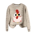 thumbnail image 4 of Beige Hoodies for Women Cute Little Turkey Graphic Long Sleeve Knit Sweater Funny Novelty Thanksgiving Sweatshirt Fall Outfits for Women 2024, 4 of 4