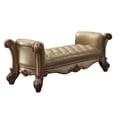 thumbnail image 1 of ACME Vendome Bench in Bone PU and Gold Patina, 1 of 3