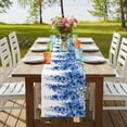 thumbnail image 4 of Blue Eucalyptus Leaves 90 Inch Table Runner, Spring Botanical Summer Farmhouse Dresser Scarf Cotton & Linen Tablerunner for Dining/Kitchen Island/Holiday Party Décor 13" x 90", 4 of 9