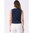thumbnail image 3 of DARING DIVA Women's Button Down Sleeveless V Neck Crop Top Summer Vest XL Deep Blue, 3 of 6
