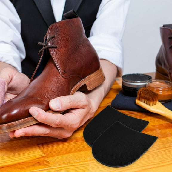PENIKOKO 1 Pair Heel Tips Replacement Kit with Black Rubber Anti- Shoe Sole Pads for Men and Women
