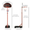 thumbnail image 4 of Soozier 5 Level Adjustable Basketball Hoop Backboard  w/ Wheels & Net For Kids, 4 of 9