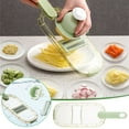thumbnail image 1 of Qaailabf Multi-function Vegetable Cutter and Grater Kit with 6 Stainless Steel Blades - Kitchen Slicer for Cheese, Potato, Radish, Carrot, Ginger - Dishwasher Safe Food Prep Tool with Hand Guard, 1 of 10