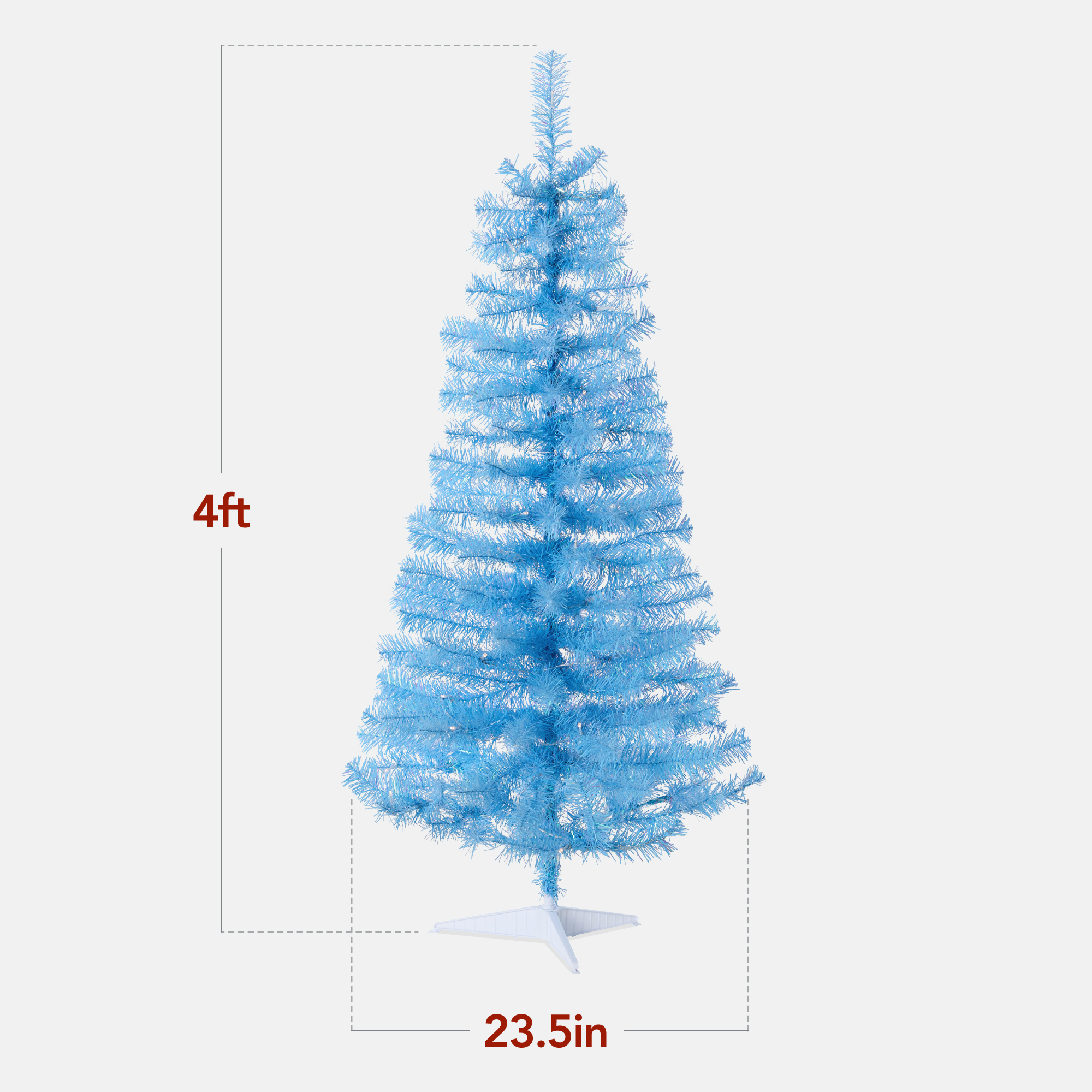 Best Choice Products 4ft Pre-lit Colored Christmas Tree, Artificial Tree Holiday Decor w/ LED Lights -Baby Blue