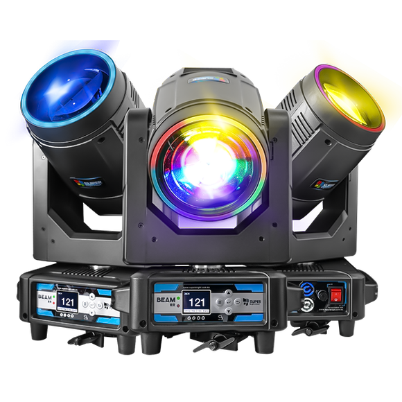 Cabeza Móvil Super Bright Beam 8r + Aro Led Rgb Rack 4 Pzas