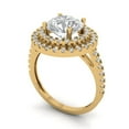 thumbnail image 2 of 2.6 ctw with Simulated Diamond Halo Accents Anniversary Ring for Women | Round Cut Moissanite | Hyperallergenic Solid 14K Yellow Gold, 2 of 5