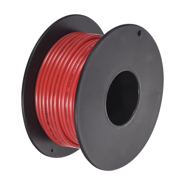 Uxcell 18AWG Stranded Wire Hookup 10M/33ft Red, Electrical Wire UL1007 Spool