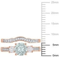 thumbnail image 2 of Everly Women's Aquamarine 10k Rose Gold Bridal Set, 2 of 7